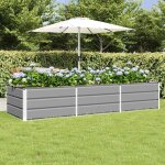 Jardini�re - vidaxl - vidaxl jardini�re - 240 x 80 x 45 cm - acier et plastique - gris clair
