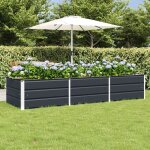 Jardini�re - vidaxl - 240 x 80 x 45 cm - anthracite - acier et plastique - int�rieur / ext�rieur