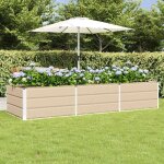Jardini�re - vidaxl - vidaxl jardini�re ivoire - 240 x 80 x 45 cm - acier et plastique - ivoire