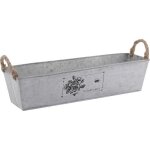 Jardini�re - aubry gaspard - zinc - rectangulaire - poign�es en corde - 495 x 135 x 12 cm