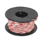 Jarretiere telephone 5 - 10eme blanc - rouge 100m