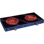 Cuisinire lectrique vitrocramique - jata - v142 - 2 plaques calorficas - noir - 59 cm de large