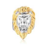Jaune - pour8 - bague t�te de lion punk dominateur pour homme anneau de motard en acier inoxydable couleur ...