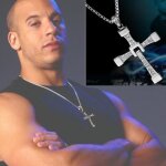 Pendentif croix dominic toretto fast and furious - argent noir - homme Pendentif croix dominic toretto fast and furious - argent noir - homme
