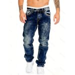 Jean homme denim �lasticis� - confortable et r�sistant - hip hop urbain mode bleu fonc� - coupe droit ...
