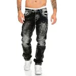 Jean homme - leoclotho - coupe droit stretch hip hop urbain mode - noir