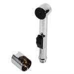 Douchette bidet - shattaf - portatif - chrome poli - argent et noir