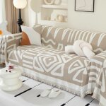 Jet� de canap� en chenille douce 180 x 260 cm prot�ge - canap� tous les saisons antitache et facile � ...