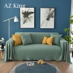 Jet de canap en tiss - leoclotho - couleur pure vert - 180 x 180 cm