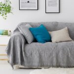Jetés de canapé - leoclotho - 230x275 cm - polyester - gris - design contemporain Jetés de canapé - leoclotho - 230x275 cm - polyester - gris - design contemporain