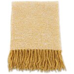 Jet� de canap� � motif chevrons toby 170 x 130 cm jaune et blanc