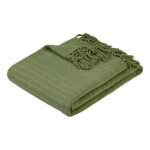 Jet� de lit anjali 220x160 vert kaki en coton - atmosphera cr�ateur dint�rieur