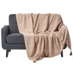 Jeté de lit ou de canapé rajput beige 150 x 200 cm Jeté de lit ou de canapé rajput beige 150 x 200 cm
