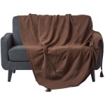 Jet de lit ou de canap rajput chocolat 150 x 200 cm