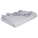 Jet� de lit coton gris souris 160x220cm - atmosphera createur dinterieur