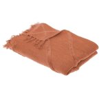 Jet� de lit inca coton tuft� rose terracotta 130x180cm - atmosphera createur dinterieur