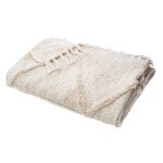 Jet� de lit shine coton beige 130x180cm - atmosphera createur dinterieur