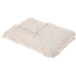 Jet� de lit inca coton tuft� blanc ivoire 130x180cm - atmosphera cr�ateur dint�rieur