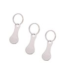 Jeton de chariot3 pi�ces jeton pour caddie en acier inoxydable pour le casier de supermarch� de boucle ...