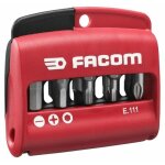Jeu dembouts de vissage - facom - e. 111pb - 10 pices - fente pozidriv 6 pans