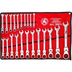Jeu de 22 cles mixtes a cliquet articulees tete flexible 6 - 32 mm Jeu de 22 cles mixtes a cliquet articulees tete flexible 6 - 32 mm