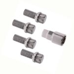 Jeu de 4 ecrous + cle antivol de roue au pas de 12 x 150 portee conique