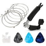 Jeu de 6 cordes nylon argent�es pour guitare classique folk & acoustique ? incl. 3 m�diators + outil ...