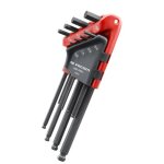 Jeu de 8 cls mles coudes longues tte sphrique 6 pans en tui - facom - 83sh. jp8au