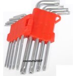 Jeu de 9 cle torx percés étoile chrome vanadium Jeu de 9 cle torx percés étoile chrome vanadium