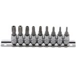 Jeu 9 douilles a embouts torx males perces resistorx t10 à t50 pour cliquet 1 / 4 Jeu 9 douilles a embouts torx males perces resistorx t10 à t50 pour cliquet 1 / 4