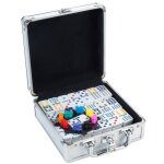 Jeu apprentissage longfield mexican train dominoes double 12 en bois cas 91 pierres