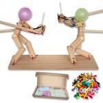 Jeu de ballon avec marionnettes de combat en bois - 2024 fencing puppets balloon game