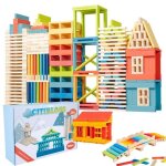 Jeu de construction - jeu de bloc en bois - 100 pi�ces - bois de h�tre - � partir de 3 ans