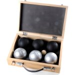 Jeu de boules de luxe - ptanque - 6 boules - coffret en bois - poids 720 gr - mixte