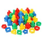 Jeu de boulons  crou pour bb - construction pour enfants dge - 32 pices - multicolore - plastique ...