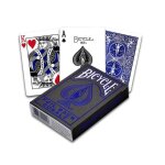 Jeu de cartes pour collectionneurs fournier - bicycle metalluxe blue - blanc bleu et noir - adulte