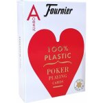 Jeu de cartes fournier titanium series jumbo 100% plastique - format poker - 2 index jumbo rouge