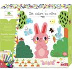 Jeu de coloriage - sycomore - les ateliers du calme - 5 tableaux velours - 10 dessins - 4 crayons pastels ...