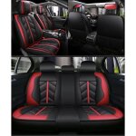 Jeu complet housses de si�ges cuir eco accent rouge pour nissan renault citro�n