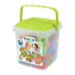 Jeu de construction et assemblage - bloko - baril de rangement vert + 100 bloko + 1 plaque de jeu - d�s ...
