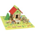 Jeu de construction en bois - jeujura - la maison du comte - 50 pices - rouge - multicolore - mixte