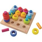 Jeu de construction en bois pefc haba - anneaux multicolores  enficher - a partir de 2 ans