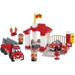 Jeu de construction - ecoiffier - abrick soldats du feu - caserne avec 2 pompiers et 2 vhicules