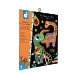Jeu cr�atif - janod - scratch art dinosaures - enfant - 3 ans et plus - dinosaures color�s � gratter