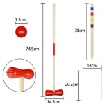 Jeu de croquet - hengmei - 4 joueurs - maillets en bois - guichets en acier - durable