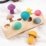 Jeu de cueillette de champignons en bois arc - en - ciel pour enfants - montessori - assemblage facile ...
