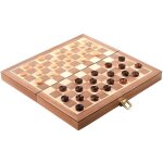 Jeu de socit - coffret traditionnel - jeu de dames en bois - 14. 5 cm x 29 cm - mixte - adulte