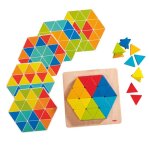 Jeu dassemblage - haba - triangles magiques - multicolore - bois