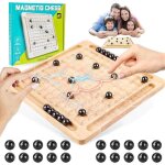 Jeu d�checs magn�tique - marque - �chiquier en bois - pions en aimant - compact et portable - multijoueur ...