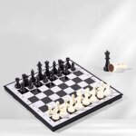 Jeu d�checs de voyage magn�tique pliable pi�ces noires et blanches jouets �ducatifs / cadeau pour enfants ...